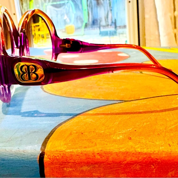 Authentic Oversized Balenciaga Sunglasses in Super Mod Purple and Orange - Picture 8 of 10